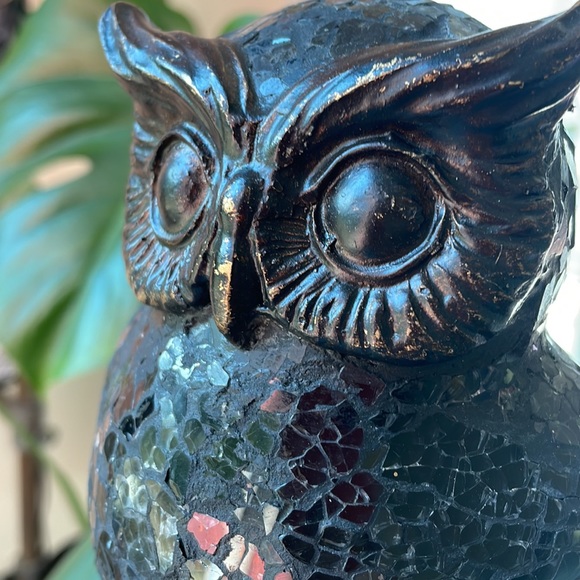 *SOLD*****Vintage Mosaic Crackle Glass Night Owl Table Nightstand Lamp - Picture 16 of 16
